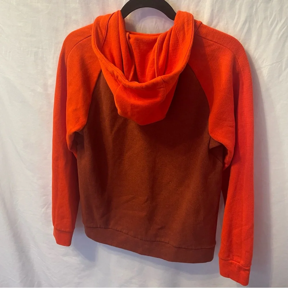 Nike Draw String Long Sleeve Hoodie Two‎ Tone Color Block Red Size Small Unisex